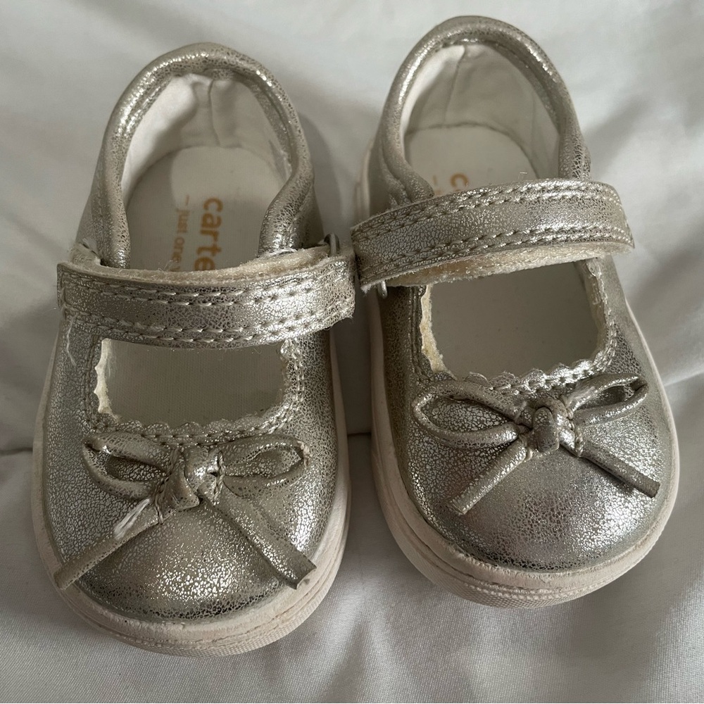 Carter's Metallic Silver Dress Shoes for Kids